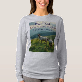 Psalm 23:1 Bijbelvers Dames Lange Mouwen T-shirt