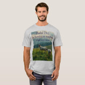 Psalm 23:1 Bijbelvers Heren T-shirt (Voorkant volledig)
