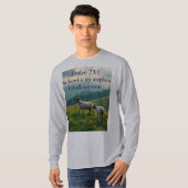 Psalm 23:1 Bijbelvers Heren T-shirt met lange mouw (Voorkant volledig)