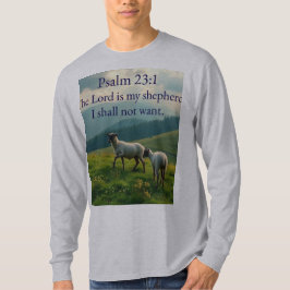 Psalm 23:1 Bijbelvers Heren T-shirt met lange mouw