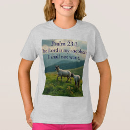 Psalm 23:1 Bijbelvers Meisjes T-shirt