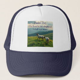 Psalm 23:1 Bijbelvers Trucker Hoed Pet