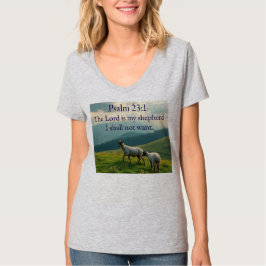 Psalm 23:1 Bijbelvers Vrouwen V-Neck T-shirt