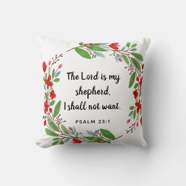 Psalm 23:1 Bijbelversie - Pillow Kussen (Voorkant)
