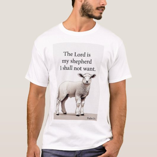 Psalm 23:1 Christelijk Lam Heren T-shirt (Voorkant)