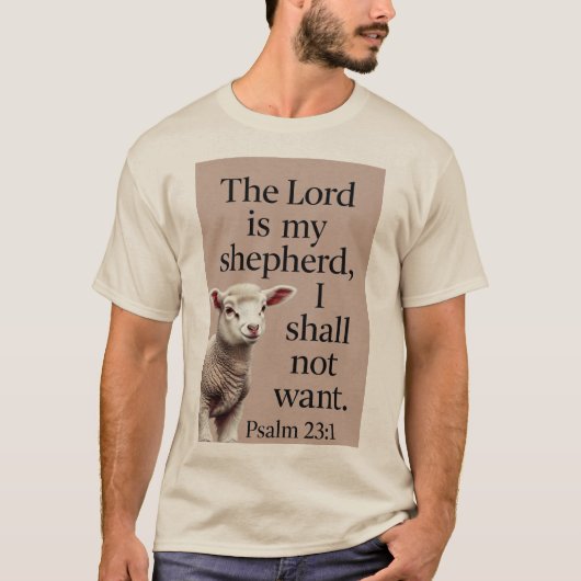 Psalm 23:1 Christelijk Lam Heren T-shirt (Voorkant)