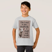 Psalm 23:1 Christelijk Lam Kindershirt T-shirt (Voorkant volledig)