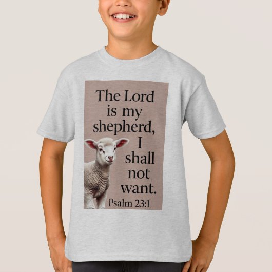 Psalm 23:1 Christelijk Lam Kindershirt T-shirt (Voorkant)