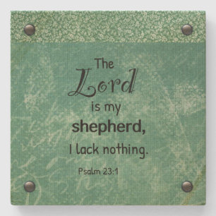 Psalm 23:1 Christelijk typografie ontwerp Stenen Onderzetter