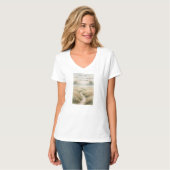 Psalm 23:1 Christelijk Vrouwen V-hals T-shirt (Voorkant volledig)
