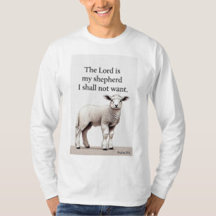 Psalm 23:1 Christelijke heren lange mouw T-shirt