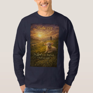 Psalm 23:1 Christelijke heren lange mouw T-shirt