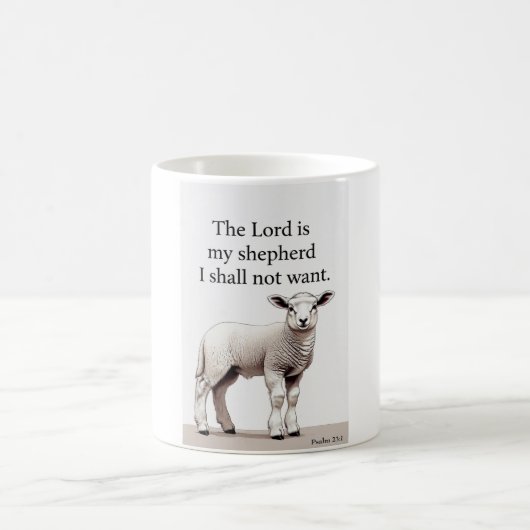 Psalm 23:1 Christelijke Lam Koffiemok (Center)