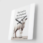 Psalm 23:1 Christelijke Lam Wandklok (Hoek)
