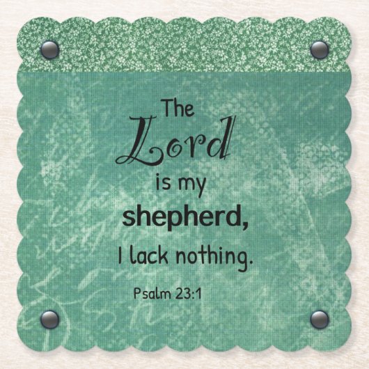 Psalm 23:1 Christelijke typografie Kartonnen Onderzetters (Voorkant)