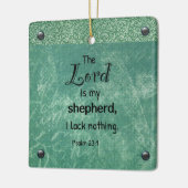 Psalm 23:1 Christelijke typografie Keramisch Ornament (Links)