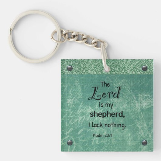 Psalm 23:1 Christelijke typografie ontwerp Sleutelhanger (Voorkant)