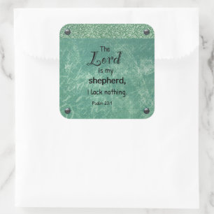 Psalm 23:1 Christelijke typografie ontwerp Vierkante Sticker