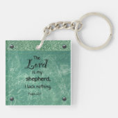 Psalm 23:1 Christelijke typografie Sleutelhanger (Achterkant)