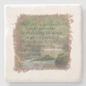 PSALM 23:1- Coaster Stenen Onderzetter (Voorkant)