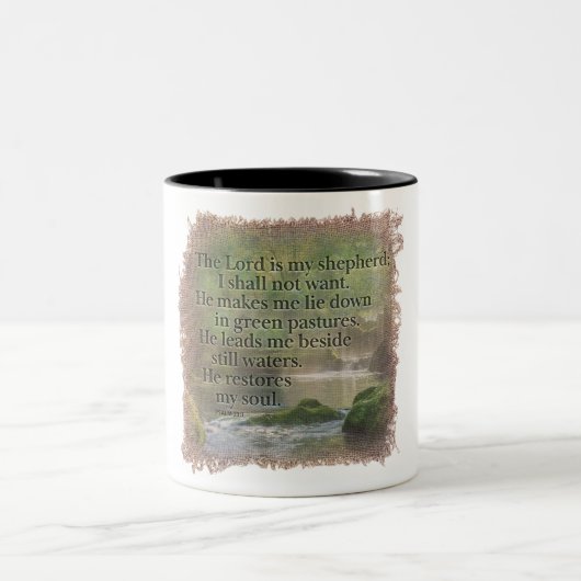 PSALM 23:1 - Coffee Mug Tweekleurige Koffiemok (Center)