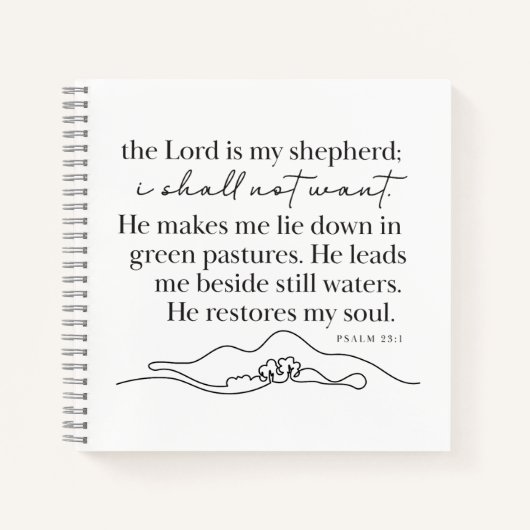 PSALM 23:1 - Dagboek Notitieboek (Voorkant)