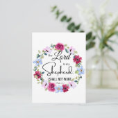 Psalm 23:1 De Heer is mijn Herder Bloemenbijbel Briefkaart (Staand voorkant)
