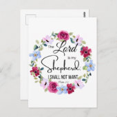 Psalm 23:1 De Heer is mijn Herder Bloemenbijbel Briefkaart (Voorkant / Achterkant)