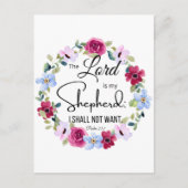 Psalm 23:1 De Heer is mijn Herder Bloemenbijbel Briefkaart (Voorkant)