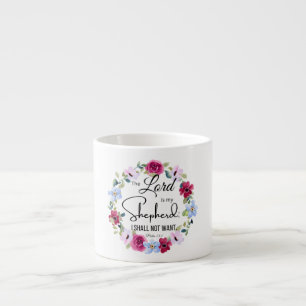 Psalm 23:1 De Heer is mijn Herder Bloemenbijbel Espresso Kop