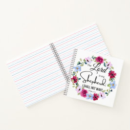 Psalm 23:1 De Heer is mijn Herder Bloemenbijbel Notitieboek