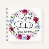 Psalm 23:1 De Heer is mijn Herder Bloemenbijbel Notitieboek (Voorkant)