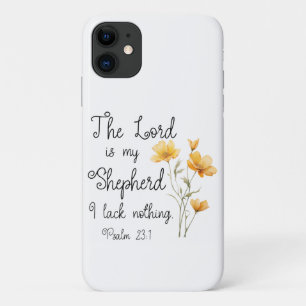 Psalm 23:1 De Heer is mijn herder, gele bloem Case-Mate iPhone Case
