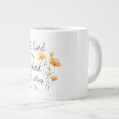 Psalm 23:1 De Heer is mijn herder, gele bloem Grote Koffiekop (Voorkant rechts)