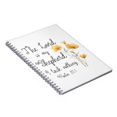 Psalm 23:1 De Heer is mijn herder, gele bloem Notitieboek (Rechterzijde)