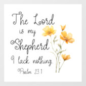 Psalm 23:1 De Heer is mijn herder, gele bloem Raamsticker (Vel)
