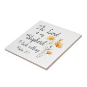 Psalm 23:1 De Heer is mijn herder, gele bloem Tegeltje (Zijkant)