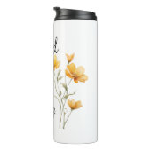 Psalm 23:1 De Heer is mijn herder, gele bloem Thermosbeker (Geroteerd rechts)