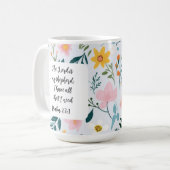 Psalm 23:1 Floral Coffee Mug Koffiemok (Voorkant links)