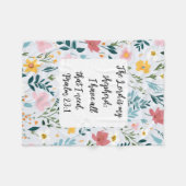 Psalm 23:1 Floral Fleece Blanket Deken (Voorkant (Horizontaal))