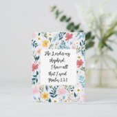 Psalm 23:1 Floral Greeting Card Briefkaart (Staand voorkant)