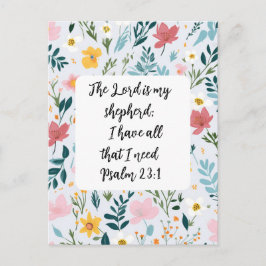 Psalm 23:1 Floral Greeting Card Briefkaart