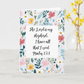 Psalm 23:1 Floral Greeting Card Kaart (Gele Bloem)