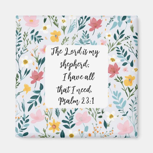 Psalm 23:1 Floral Magnet (Voorkant)