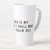 Psalm 23:1 Geschenkmok Latte Mok (Rechterhoek)