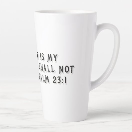 Psalm 23:1 Geschenkmok Latte Mok (Rechts)