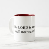 Psalm 23:1, Geschenkmok Tweekleurige Koffiemok (Voorkant links)