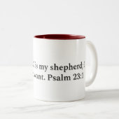 Psalm 23:1, Geschenkmok Tweekleurige Koffiemok (Voorkant rechts)