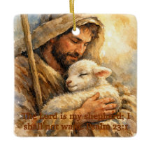 Psalm 23:1 Goede Herder vierkante kerstbal