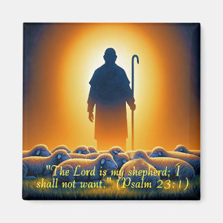Psalm 23:1 Heer als Herder Vierkante Magneet